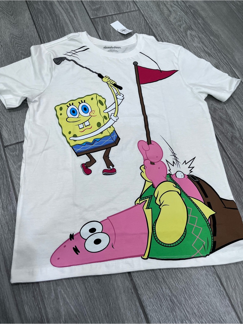 Nickelodeon White SpongeBob & Patrick Golf Graphic Tee